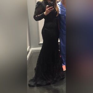 Formal- Al Daker Couture Elegant Full French lace Black Dress Mermaid style